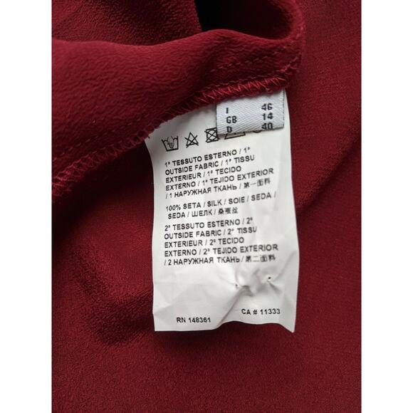 NWT PINKO Burgundy TOP With LACE & Ruffle - Picture 5 of 5